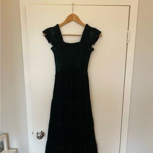 Green velvet Hill House Nap Dress, XS